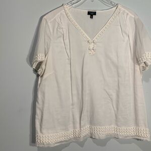 Talbots white shirt sleeve shirt size 14W